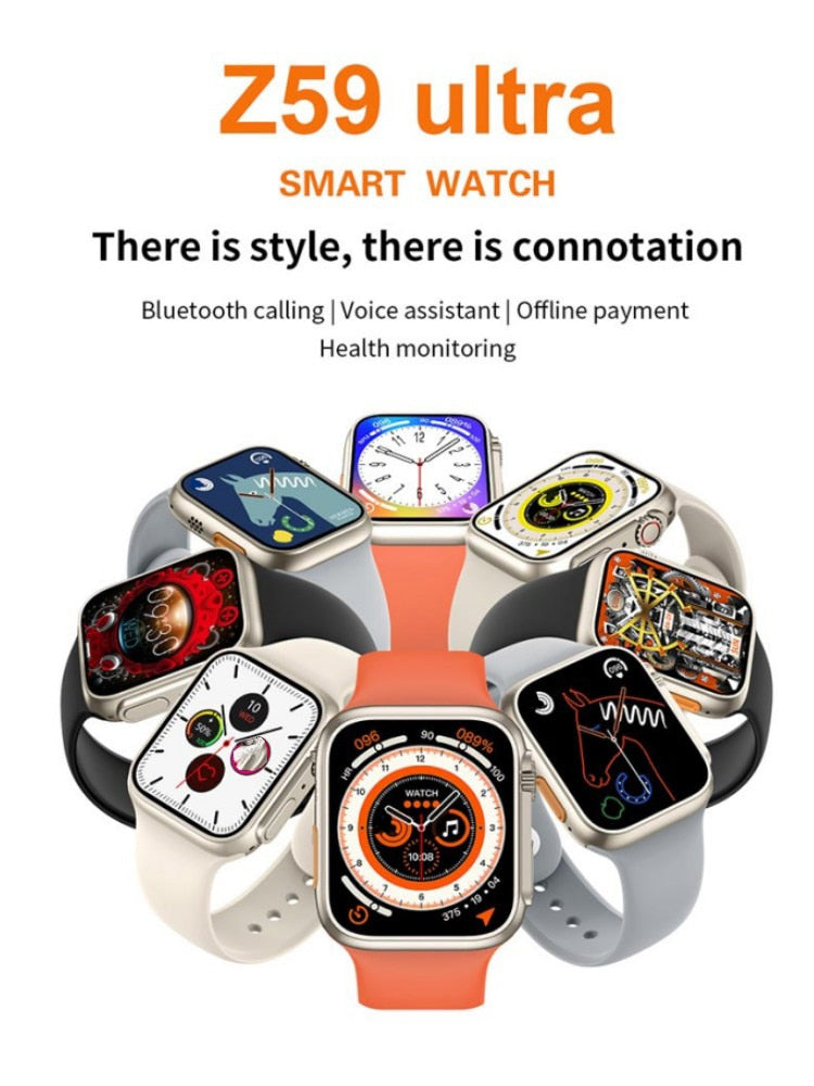 Z59 Ultra Smartwatch Με Παλμογράφο και Οξύμετρο - Πορτοκαλί