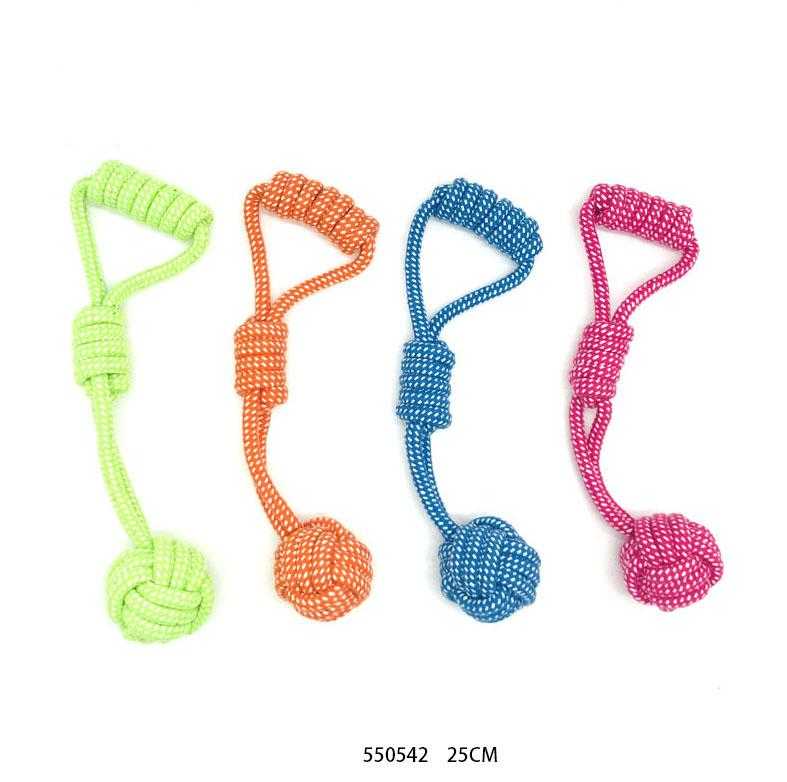 Rope dog toy with ball - 25cm - 550542