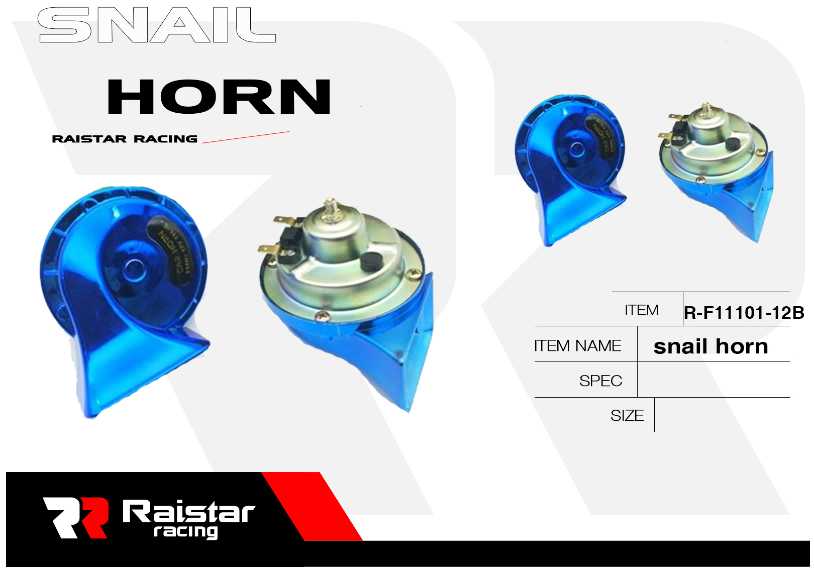 Vehicle horn - Snail Horn - R-F11101-B12 - 180119