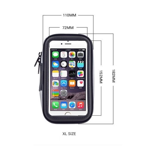 Waterproof Mobile Phone Case for Motorcycle - OEM Bike XL (Without Stand - Arms) - Black