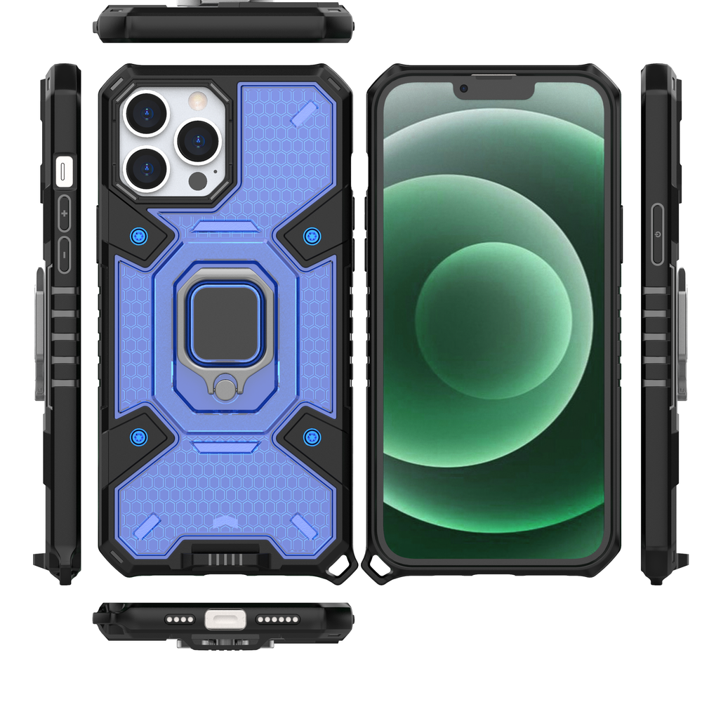 Heavy Duty Case for iPhone 13 Pro Max with OEM ring holder - Blue