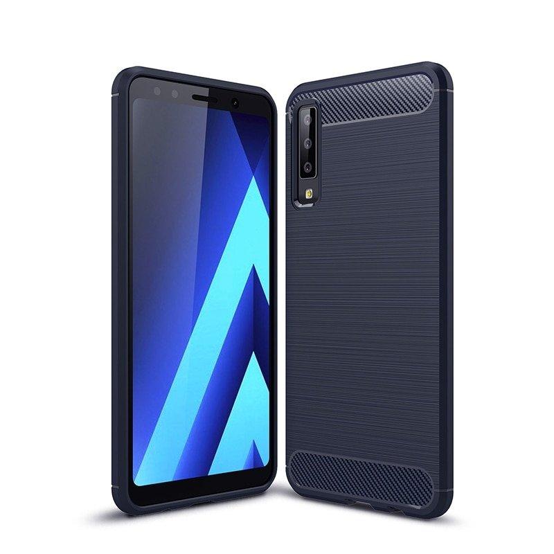 Θηκη TPU Carbon OEM - Samsung Galaxy A7 (2018) - Μπλε - iThinksmart.gr