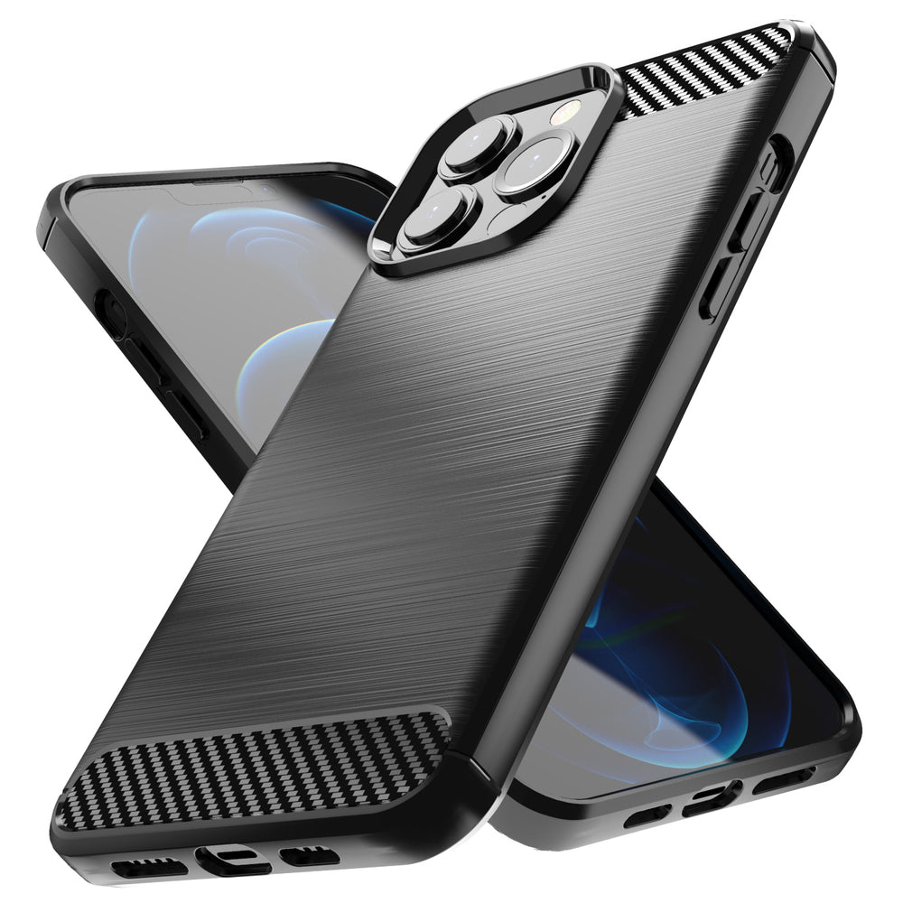 Θήκη iPhone 13 Pro Σιλικόνης OEM με Carbon Σχέδιο - Μαύρο