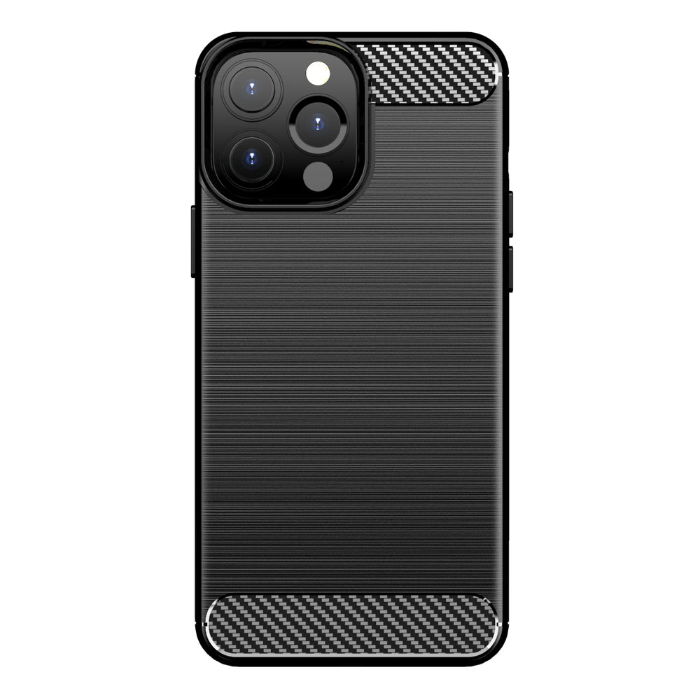 iPhone 13 Pro OEM Silicone Case with Carbon Design - Black