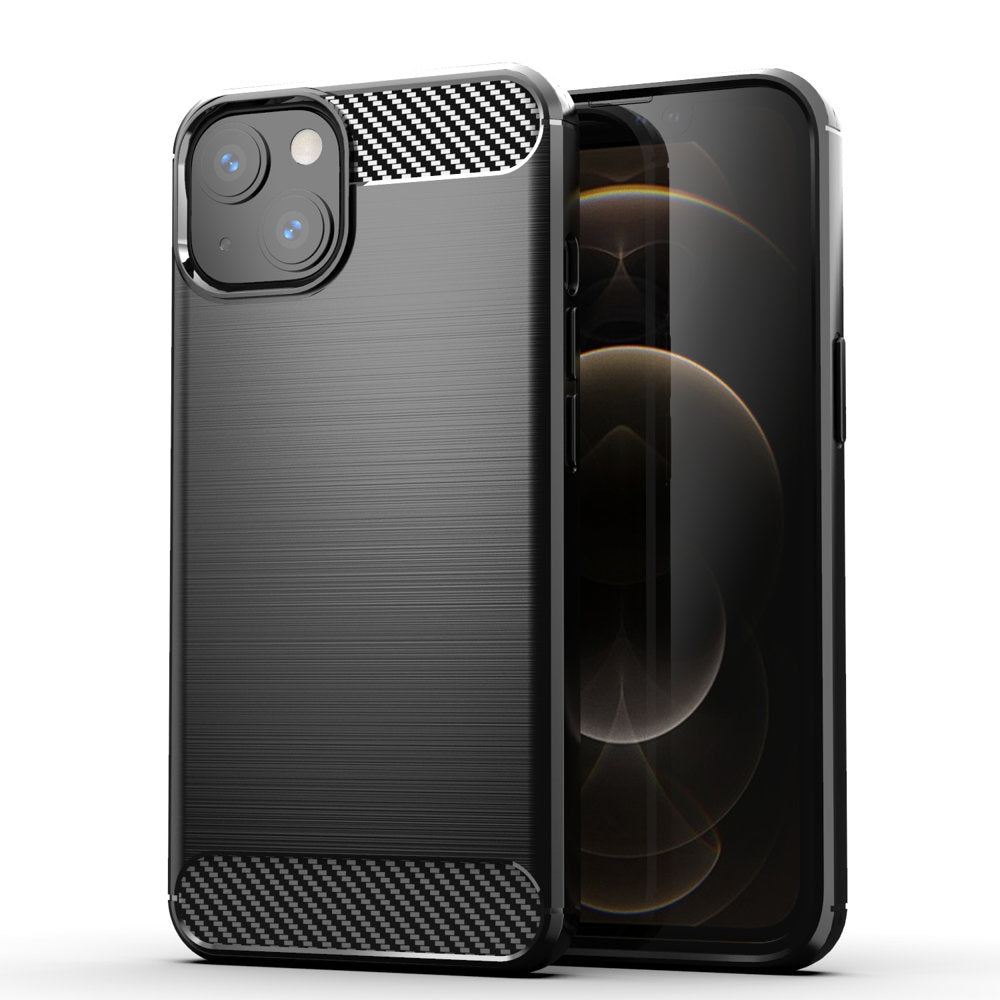 iPhone 13 OEM Silicone Case with Carbon Design - Black