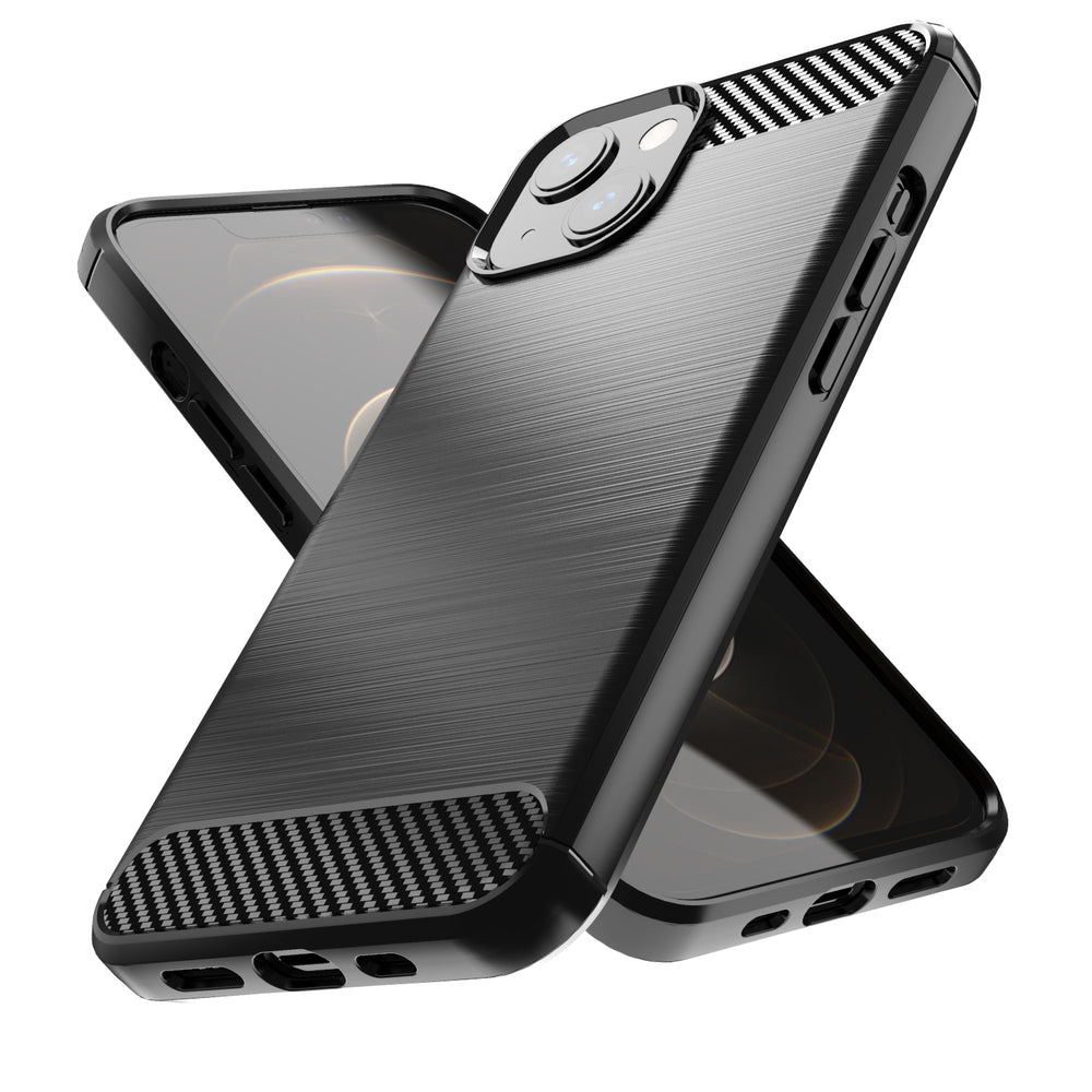 Θήκη iPhone 13 Σιλικόνης OEM με Carbon Σχέδιο - Μαύρο