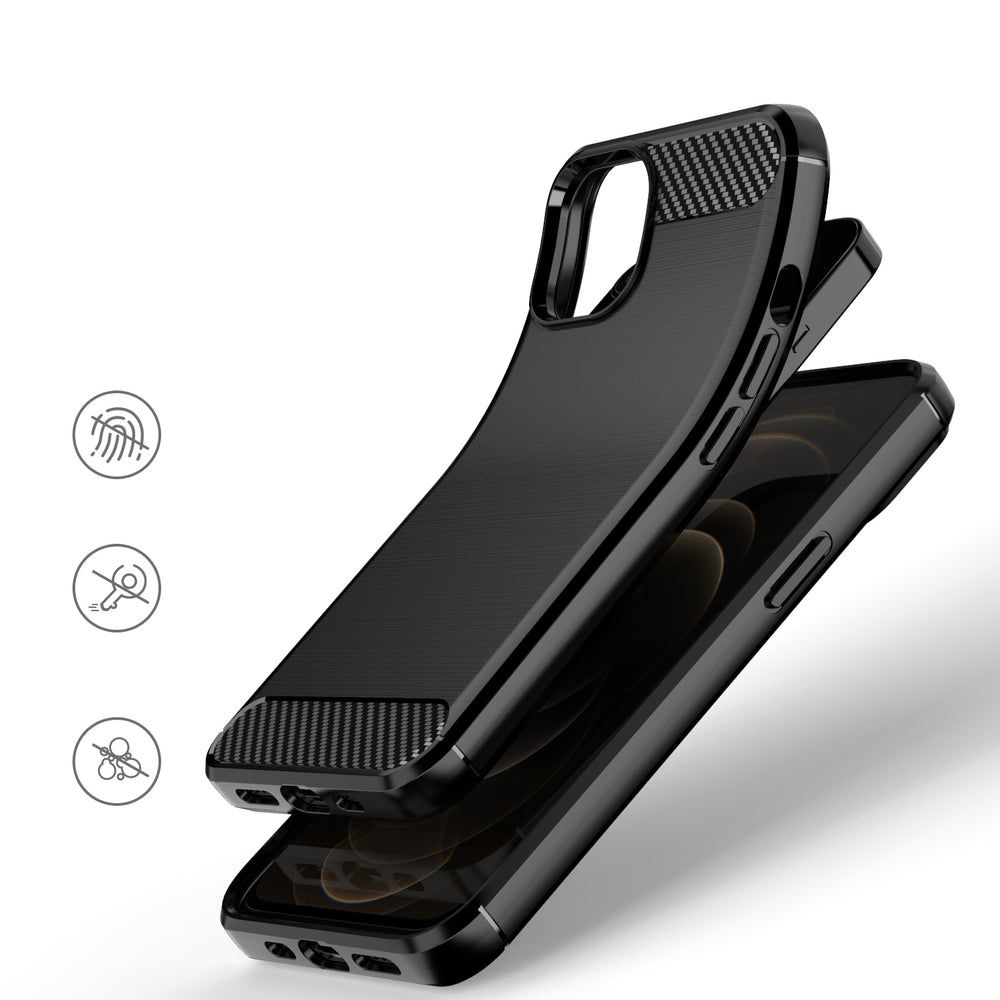 Θήκη iPhone 13 Σιλικόνης OEM με Carbon Σχέδιο - Μαύρο