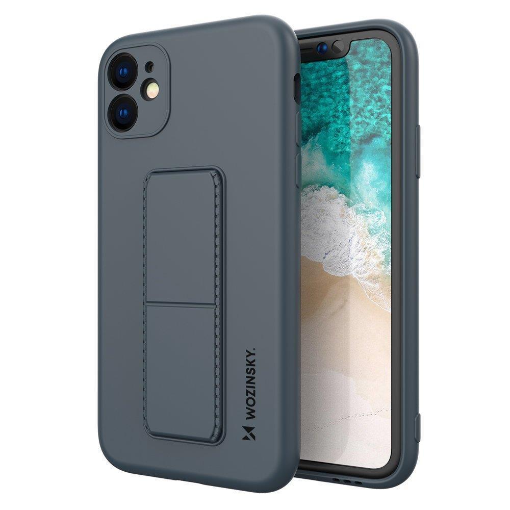 iPhone 12 Pro Kickstand Wozinsky Case with Finger Holder and Stand - Navy Blue