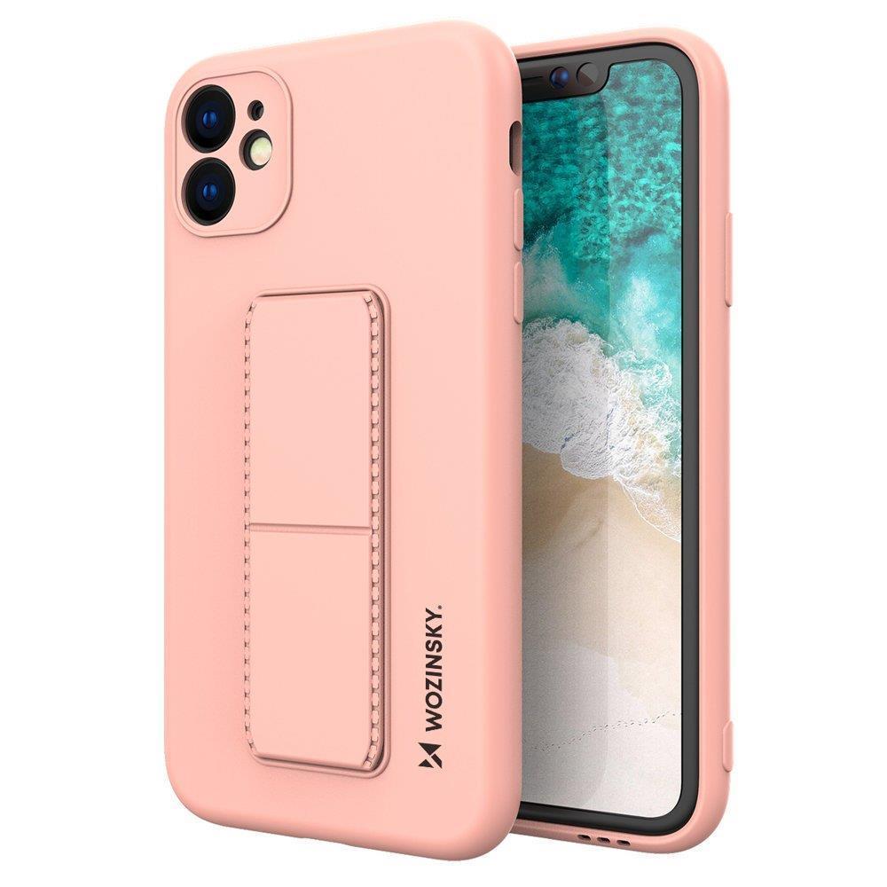 iPhone 12 Pro Kickstand Wozinsky Case with Finger Holder and Stand - Pink