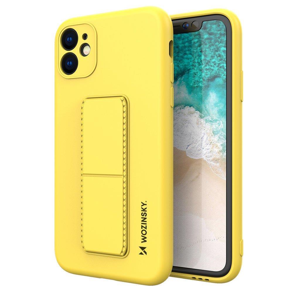 Kickstand Wozinsky iPhone 12 Case with Finger Holder and Stand - Yellow