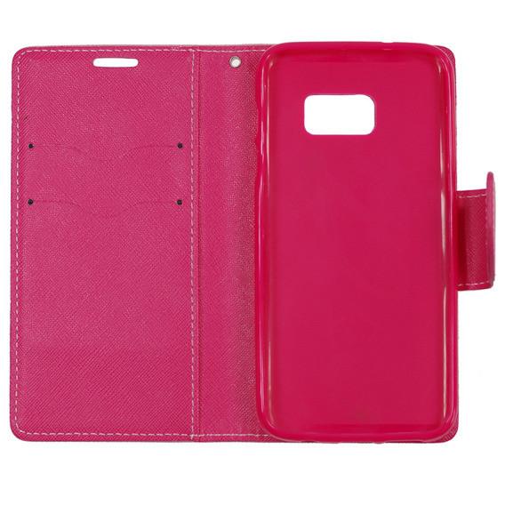 Θήκη Πορτοφόλι Fancy Book από Δερματίνη - Samsung Galaxy S6 Edge (G925) - Ροζ - iThinksmart.gr