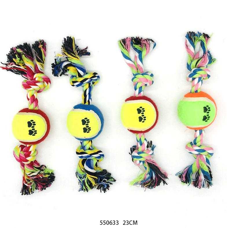 Rope dog toy with ball - 23cm - 550633
