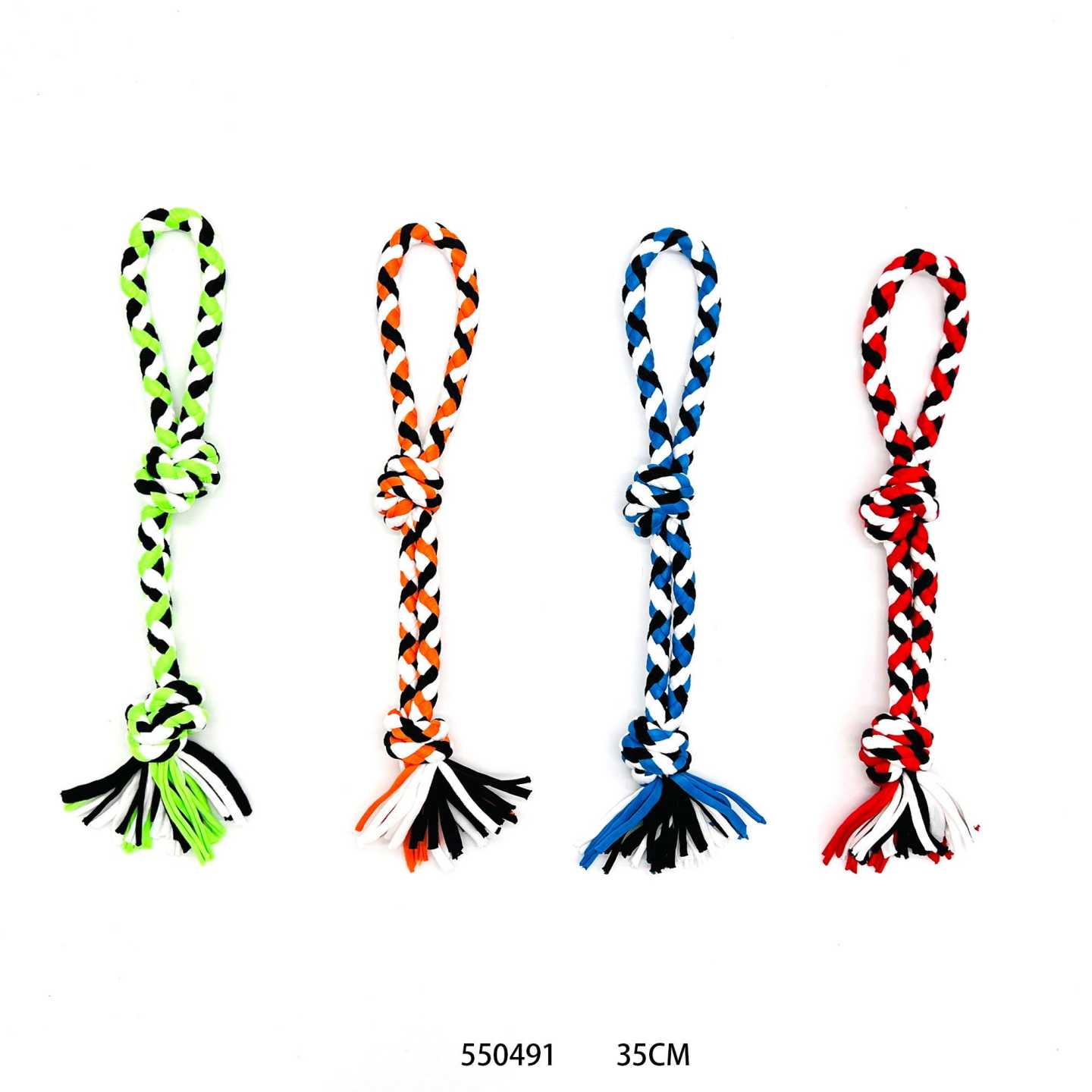 Fabric dog toy rope with knots - 35cm - 550491
