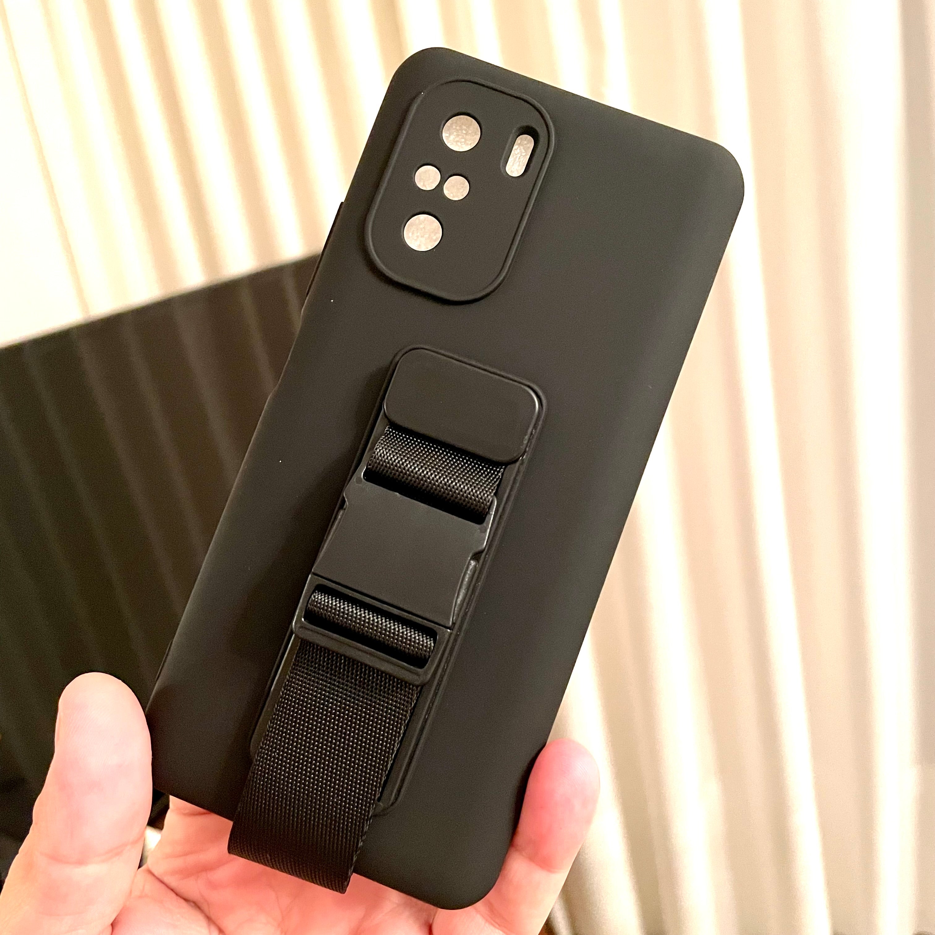Xiaomi Poco F3 Case with Wrist Strap - OEM - Black
