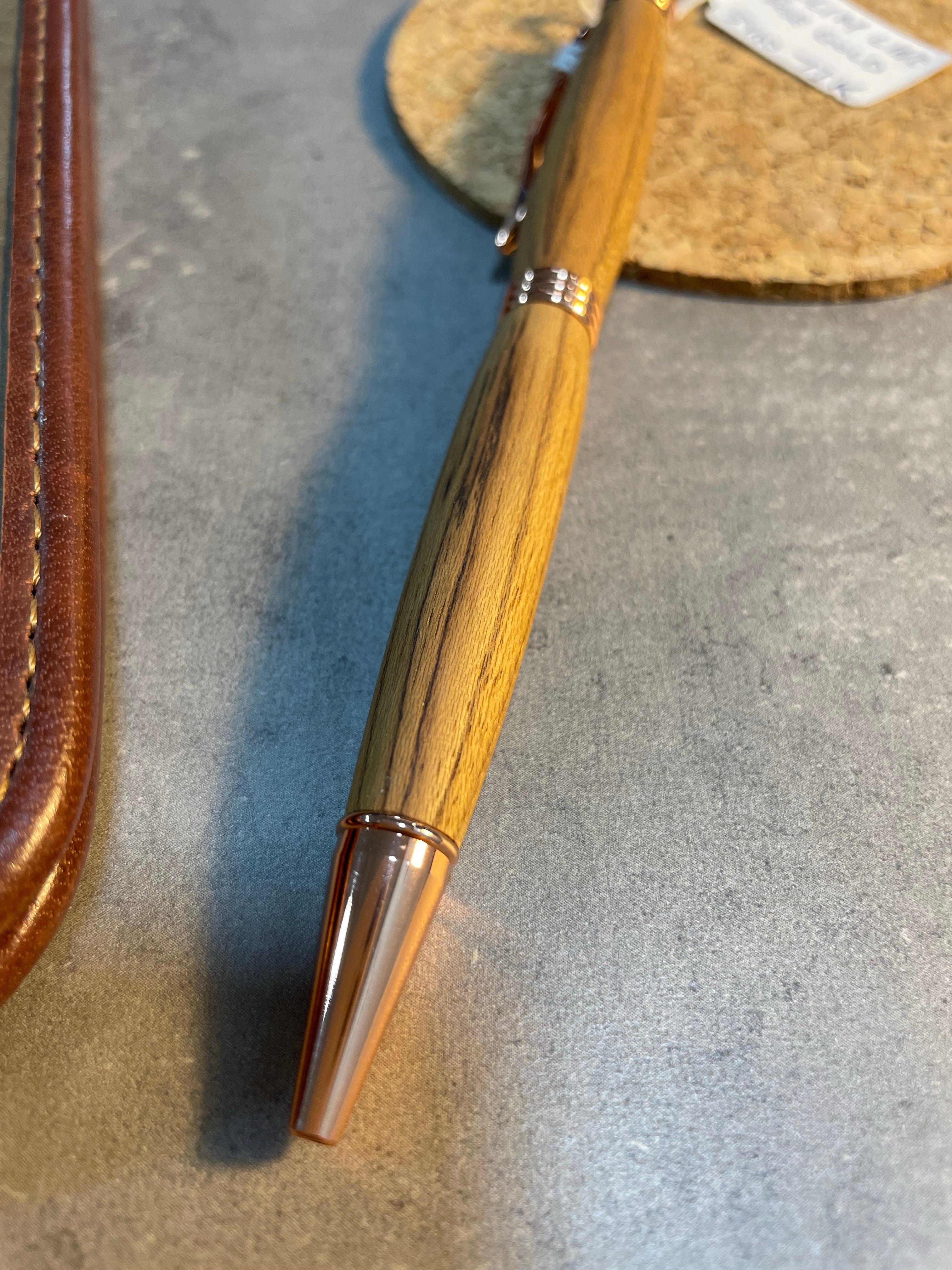 Handmade Wooden Pen from TIK and Rose Gold Details - EndlessWood