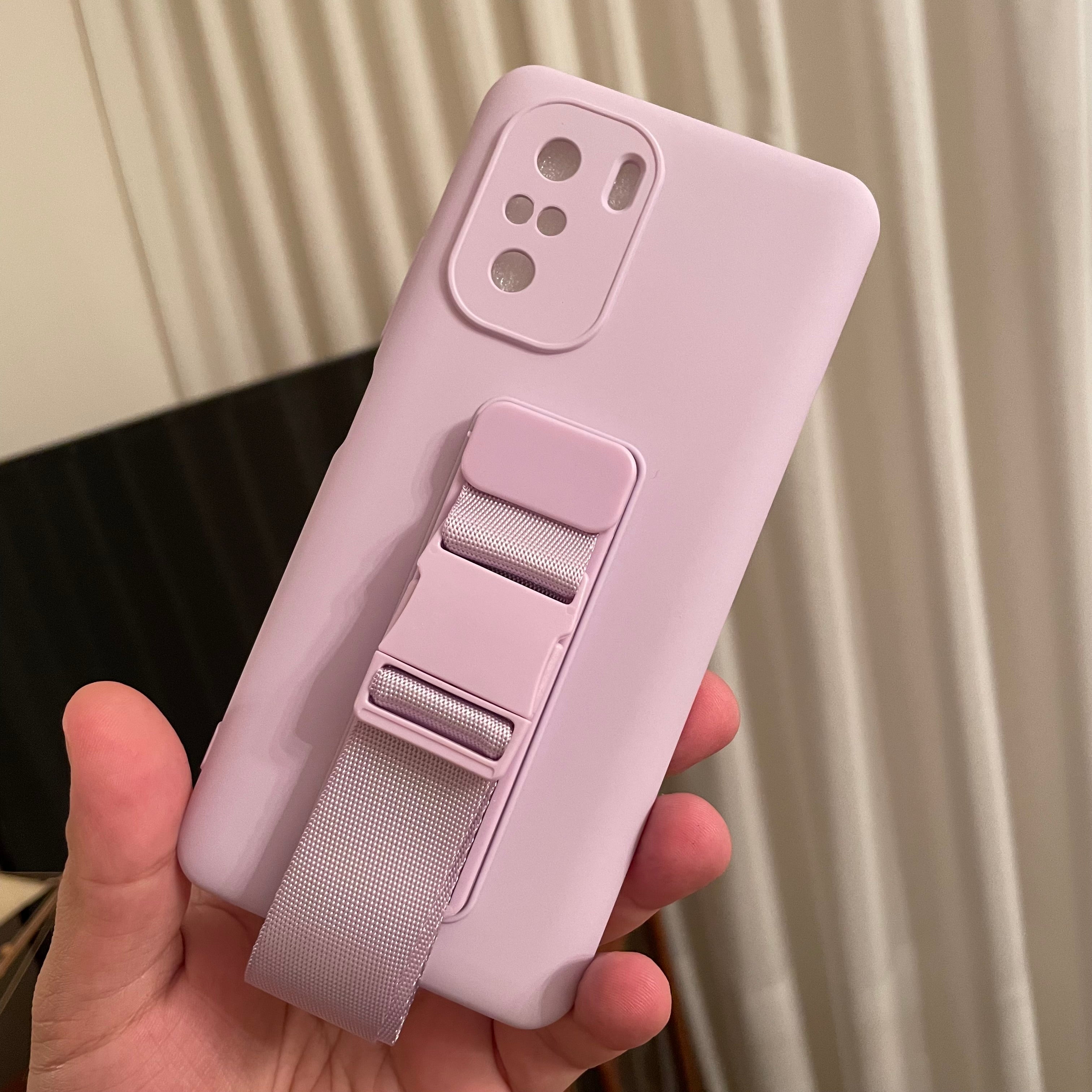 Xiaomi Poco F3 Case with Wrist Strap - OEM - Purple