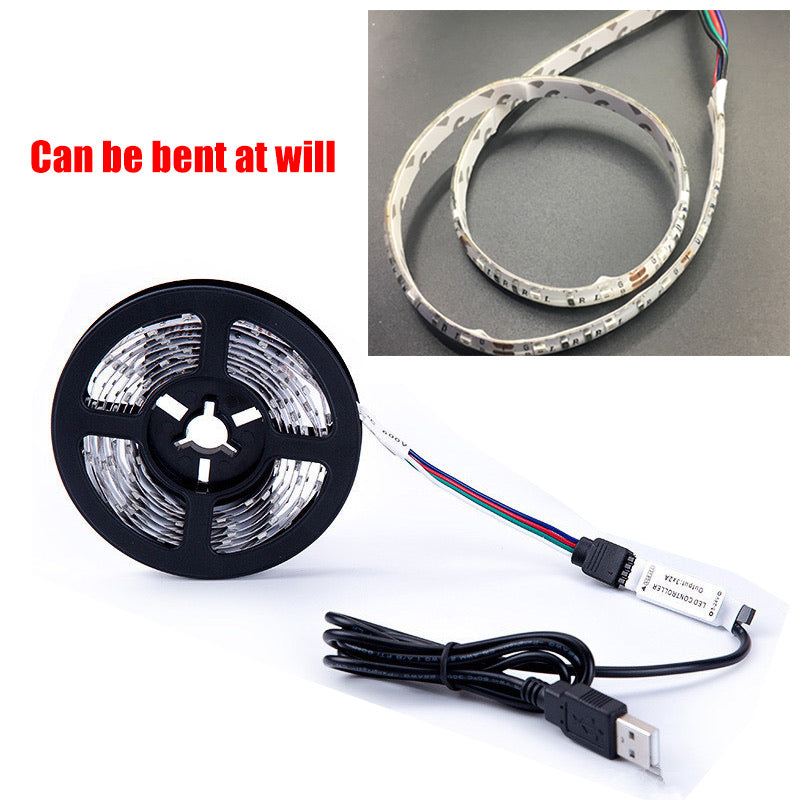 Ταινία LED RGB με κοντρόλ OEM - 2 Μέτρα Αυτοκόλλητη - USB - iThinksmart.gr