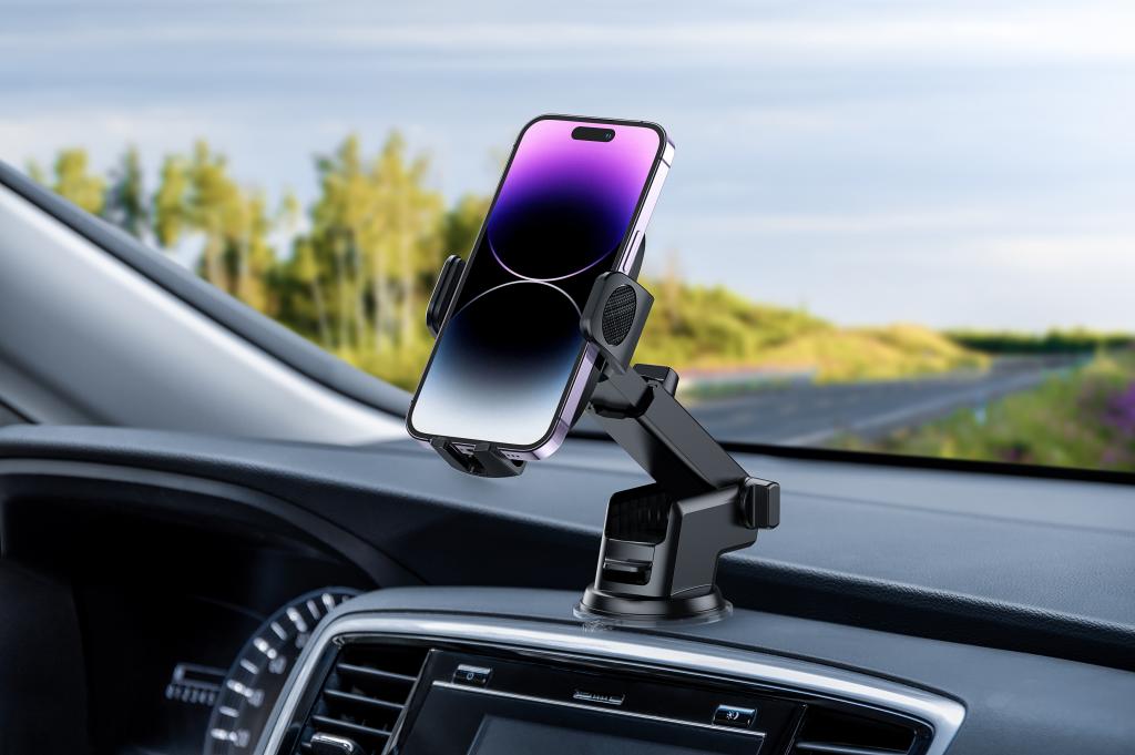 XO C121 Cell Phone Stand - Car Mount With Suction Cup - Black